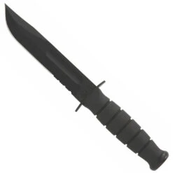 KA-BAR 1259 Short Knife, Clip Point Combo Edge, Kraton G Handle, Hard Sheath