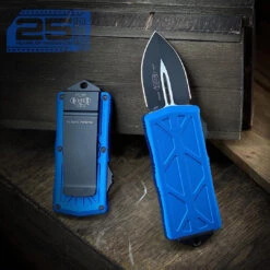 Microtech Blue Exocet OTF Auto Knife, Black Blade -Knife Promotional Store 157 1BL 24105.1575932500