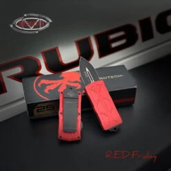 Microtech Red Exocet OTF Auto Knife, Black Blade -Knife Promotional Store 157 1RD 05158.1574455080