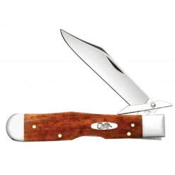 Case Smooth Chestnut Bone Cheetah Knife, Mirror Polish Blades