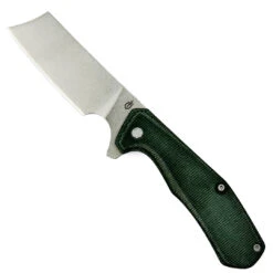 Gerber Olive Micarta Asada Flipper Knife, Stonewash D2 Cleaver