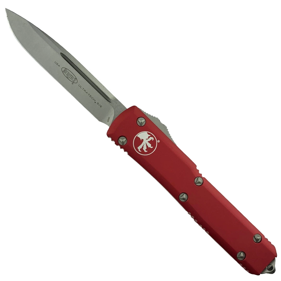 Microtech Red Ultratech OTF Auto Knife, Stonewash Blade 3 Microtech Red Ultratech OTF Auto Knife, Stonewash Blade