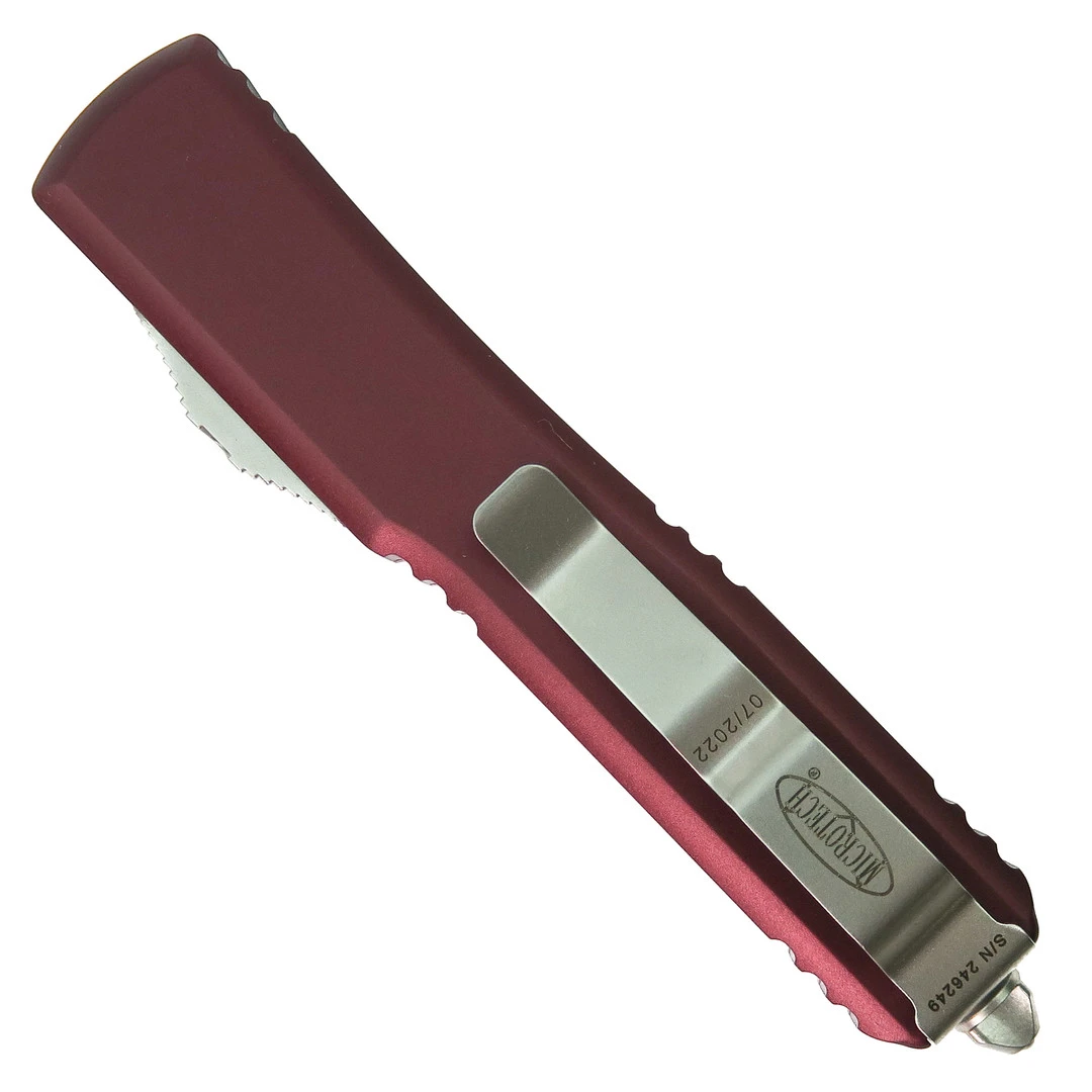 Microtech 122-10MR Merlot Contoured Ultratech D/E OTF Auto Knife, Double Edge Stonewash Blade 4 Microtech 122-10MR Merlot Contoured Ultratech D/E OTF Auto Knife, Double Edge Stonewash Blade - Image 2