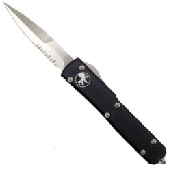 Microtech 120-5CC Contoured Ultratech Bayonet OTF Auto Knife, Satin Combo Blade