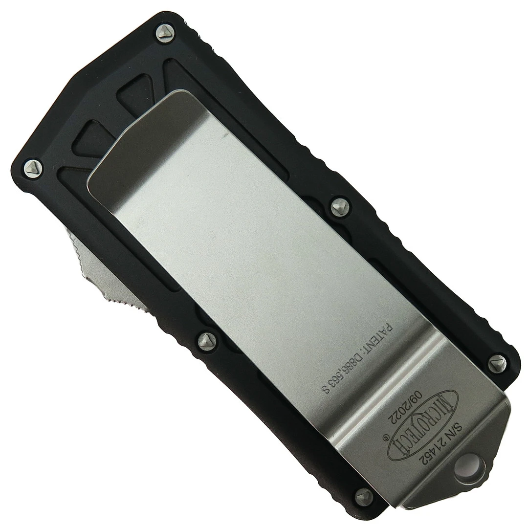 Microtech Black Exocet OTF Auto Knife, Fully Serrated Dagger Blade 4 Microtech Black Exocet OTF Auto Knife, Fully Serrated Dagger Blade - Image 2