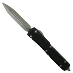 Microtech Signature Series Makora OTF Knife, Apocalyptic Stonewash Dagger Blade