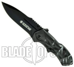 Smith & Wesson Black Ops Spring Assist Knife, Grey Handle, Tactical Black Drop Point, SWBLOP3 -Knife Promotional Store SWBLOP3 4 08202.1533222166
