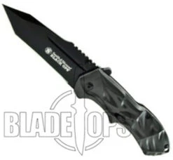 Smith & Wesson Black Ops Spring Assist Knife, Grey Handle, Tactical Black Tanto Point, SWBLOP3T -Knife Promotional Store SWBLOP3T 4 09996.1533222157