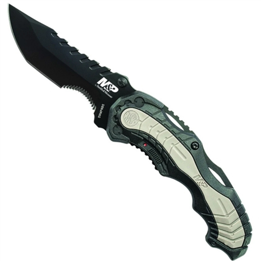 Smith & Wesson Black MAGIC SWMP6BS Spring Assist Knife, Black Part Serrated Blade 3 Smith & Wesson Black MAGIC SWMP6BS Spring Assist Knife, Black Part Serrated Blade