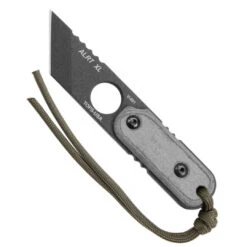 TOPS Knives Micarta ALRT XL 03 Large Neck Knife, Tanto Black Blade