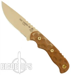 TOPS Knives Tex Creek Hunter Fixed Blade Knife, Tan Micarta